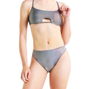 No Boundaries NOBO Hologenic Dot Bikini Set Juniors Size Small 3-5